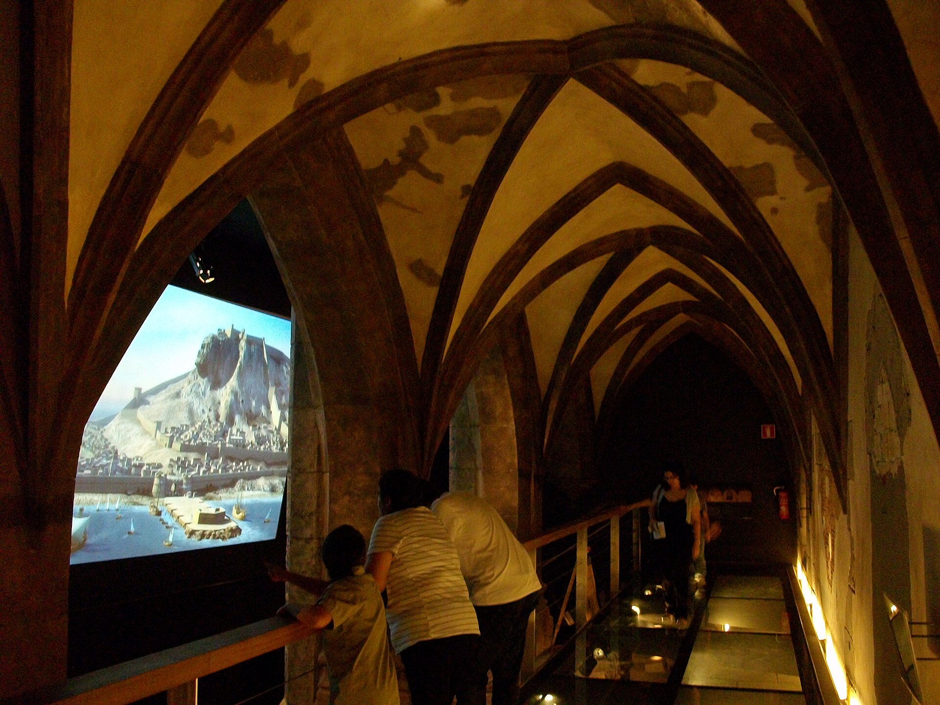 Interactive display inside the MARQ archaeological museum in Alicante